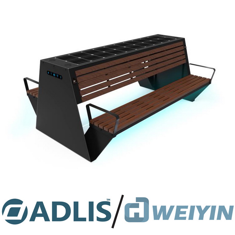 เครื่องชาร์จไร้สาย Smart Wifi Multi-function คุณภาพสูงกลางแจ้ง Smart Solar Bench